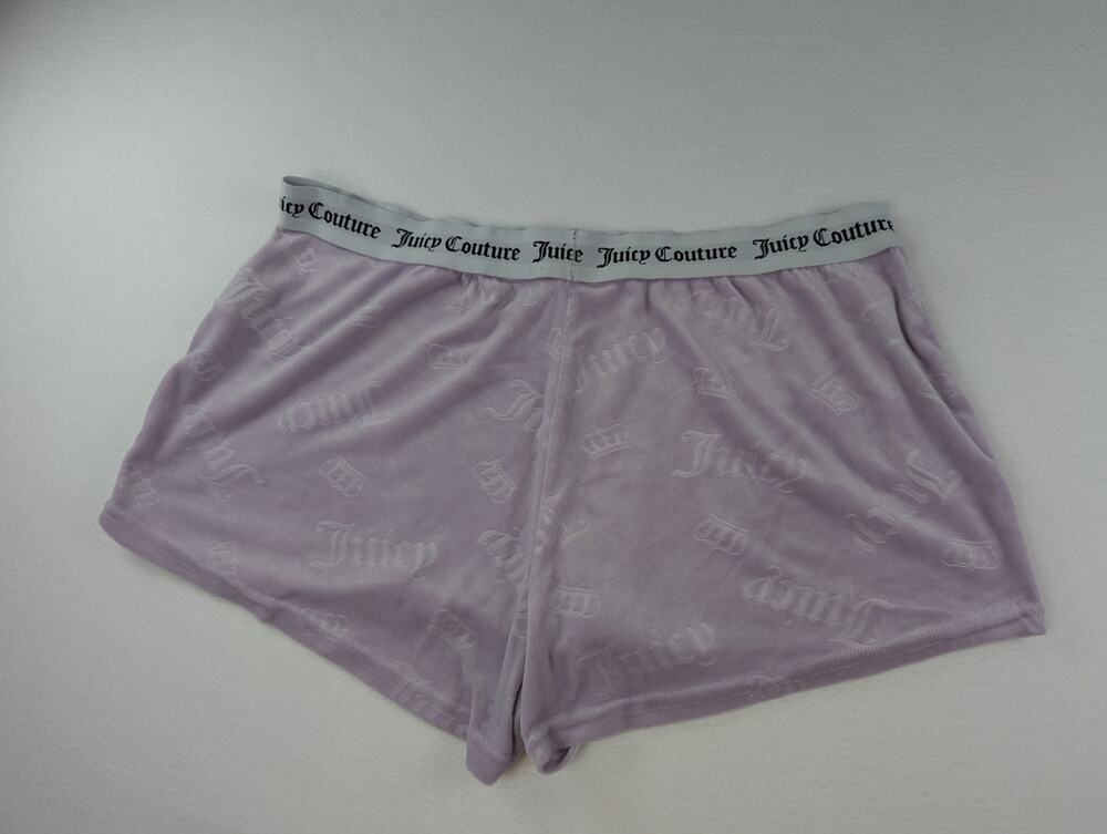 Juicy Couture Lavender Logo Lounge Shorts Size L Y2K